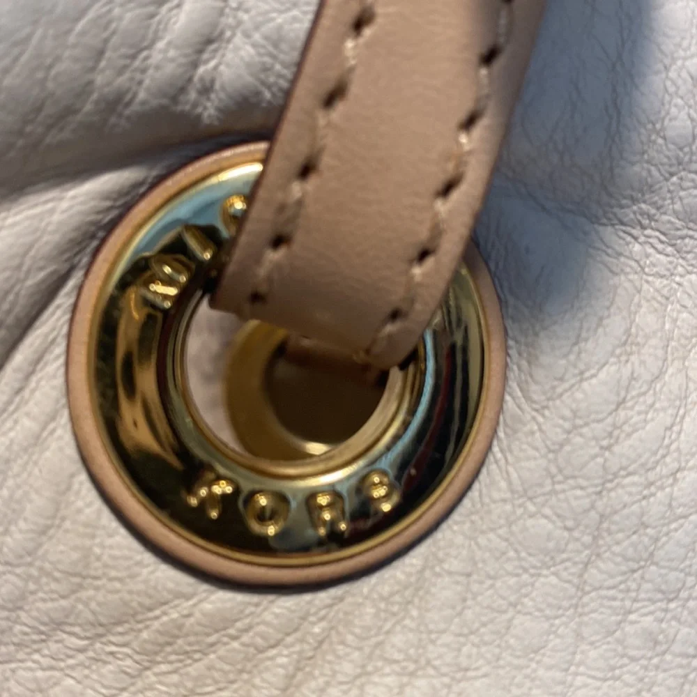 Michael Kors Off White Pebble Leather Tote Bag